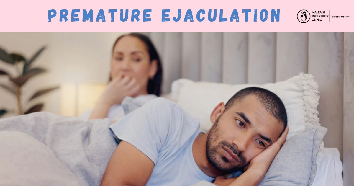 Image of a couple in bed highlighting the issue of premature ejaculation.