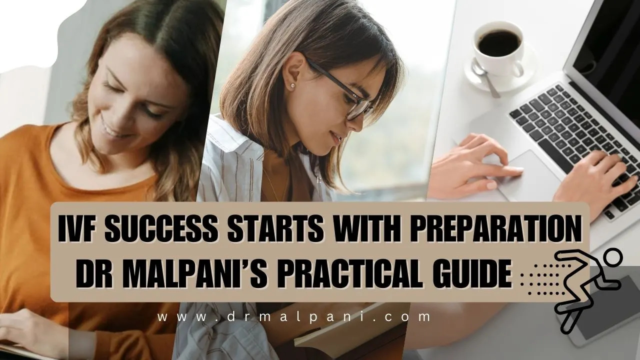 Dr. Malpani's practical guide to IVF preparation and success: women researching fertility, planning, and optimizing treatment.