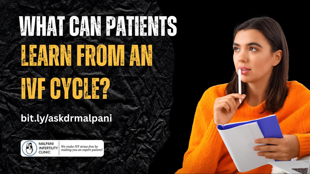 A thoughtful woman in an orange sweater holding a notebook, symbolizing the shift from passive patient to informed advocate by learning from IVF cycle data.